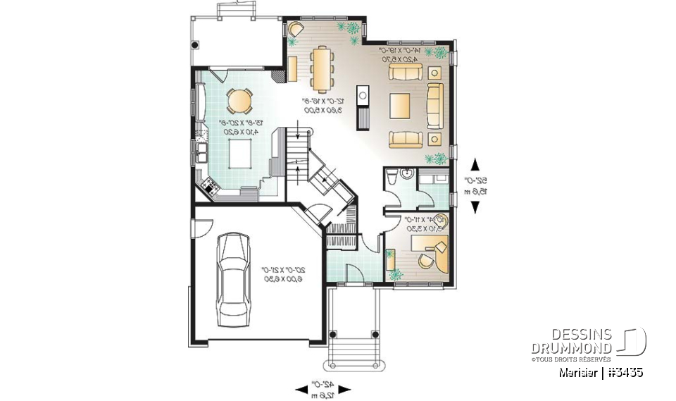 Rez-de-chaussée - Maison 2 étages à paliers, 4 à 5 chambres, garage double, espace bureau - Merisier