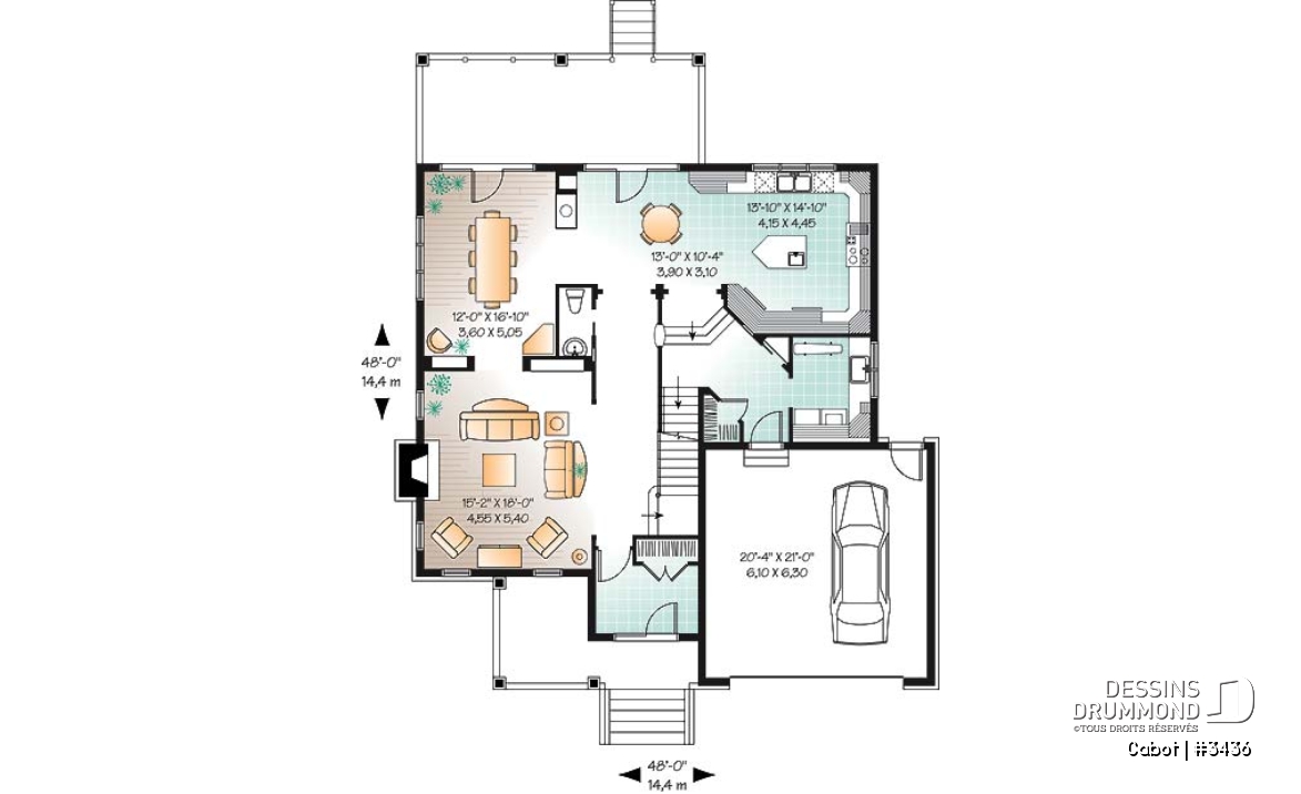 Rez-de-chaussée - Européen, vaste cuisine, 4 à 5 ch., remarquable suite des maîtres, garage double - Cabot