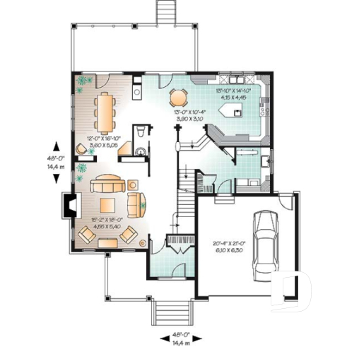 Rez-de-chaussée - Européen, vaste cuisine, 4 à 5 ch., remarquable suite des maîtres, garage double - Cabot