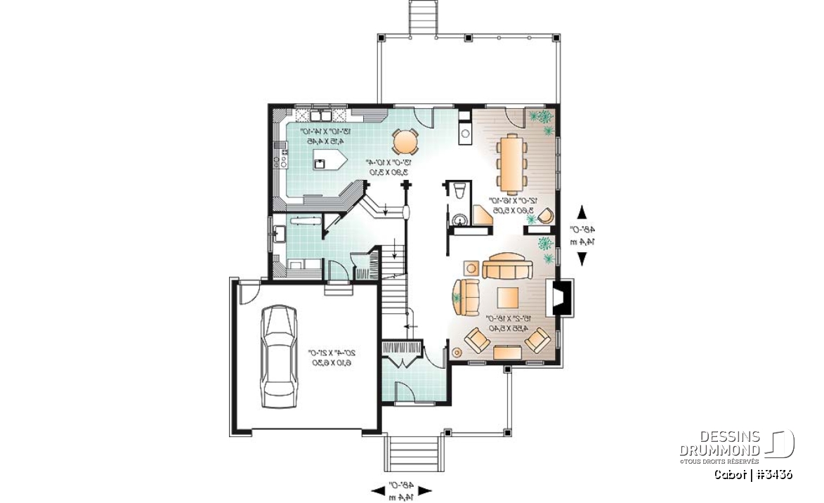 Rez-de-chaussée - Européen, vaste cuisine, 4 à 5 ch., remarquable suite des maîtres, garage double - Cabot