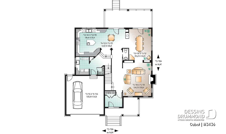 Rez-de-chaussée - Européen, vaste cuisine, 4 à 5 ch., remarquable suite des maîtres, garage double - Cabot