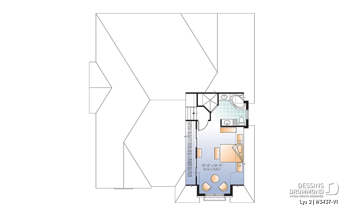 Étage - Style européen, terrasse extérieur, 3 grandes chambres, garage - Lys 2