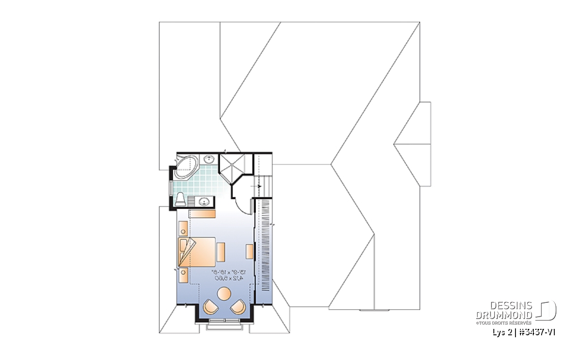 Étage - Style européen, terrasse extérieur, 3 grandes chambres, garage - Lys 2