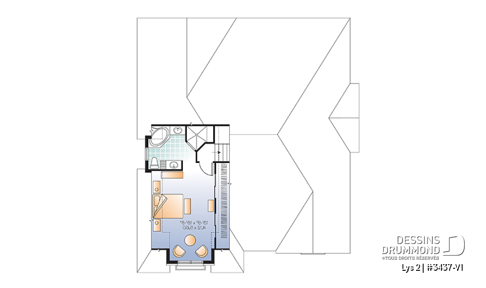 Étage - Style européen, terrasse extérieur, 3 grandes chambres, garage - Lys 2