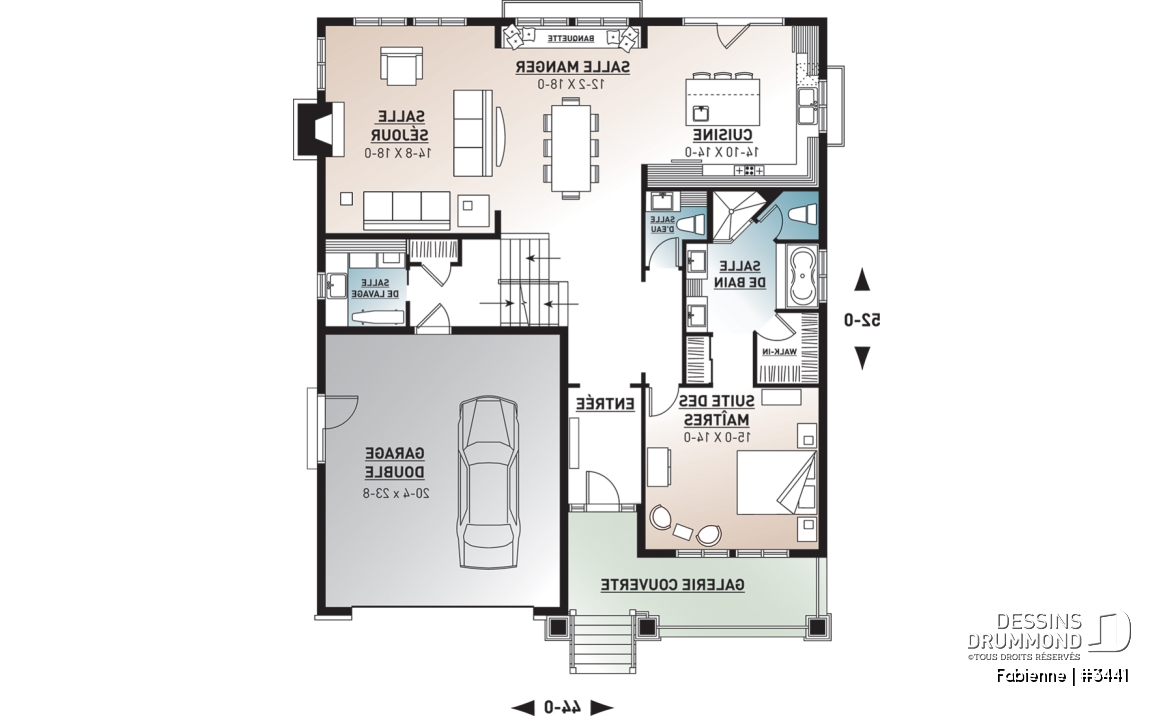 Rez-de-chaussée - Bungalow pour famille reconstituée, chambre des maîtres au rez-de-chaussée, 3 à 4 chambres, garage double - Fabienne