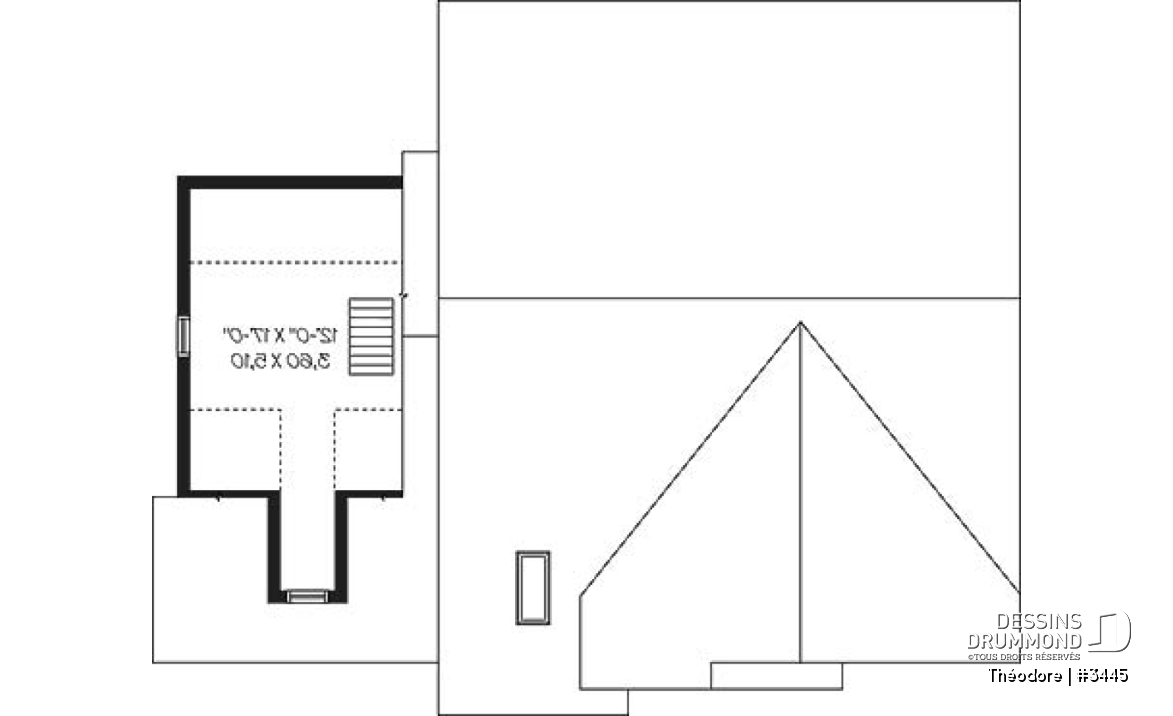 Rangement boni - plan de 3 chambres dont une avec balcon, plafond cathédrale, espace boni &amp; garage - Théodore