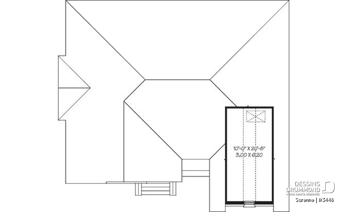 Rangement boni - Plain-pied style craftsman, 2 chambres, garage avec espace boni - Sarenne