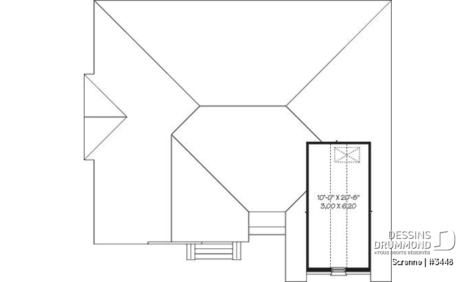 Rangement boni - Plain-pied style craftsman, 2 chambres, garage avec espace boni - Sarenne