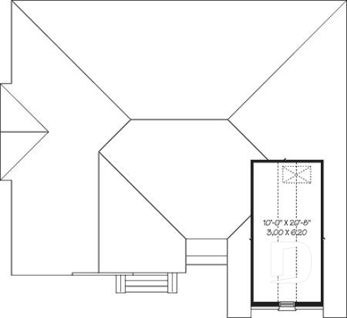 Rangement boni - Plain-pied style craftsman, 2 chambres, garage avec espace boni - Sarenne