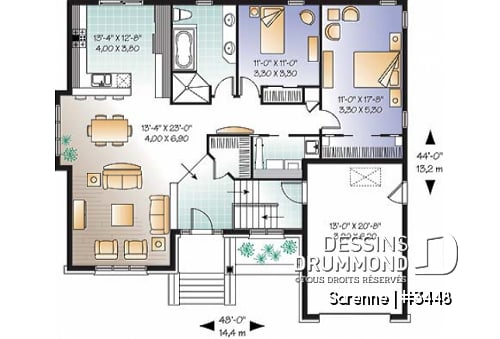 Rez-de-chaussée - Plain-pied style craftsman, 2 chambres, garage avec espace boni - Sarenne