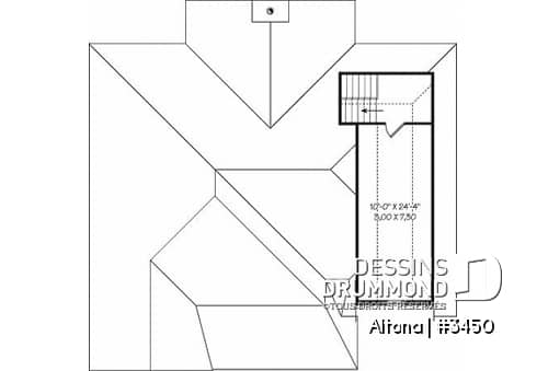 Espace boni - Plan de Bungalow confortable, vestibule, foyer, cuisine ouverte sur salon, 2 chambres, garage avec espace boni - Altona