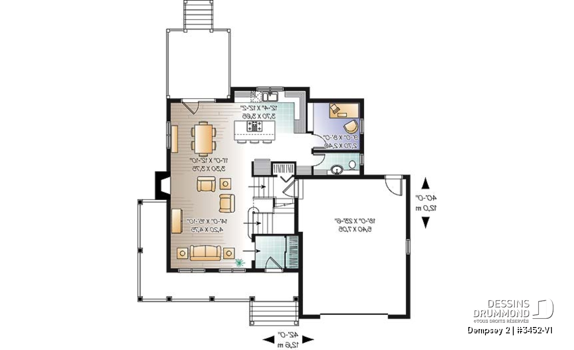 Rez-de-chaussée - Plan de maison familiale, bureau à domicile, 3 à 4 chambres, espace boni, garage spacieux - Dempsey 2