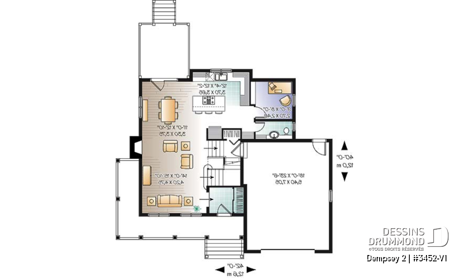 Rez-de-chaussée - Plan de maison familiale, bureau à domicile, 3 à 4 chambres, espace boni, garage spacieux - Dempsey 2