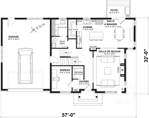 Rez-de-chaussée - Plan de maison spacieuse, 4+ chambres, grand garage, bureau, suite des maître, sous-sol aménagé (optionnel) - Gloria