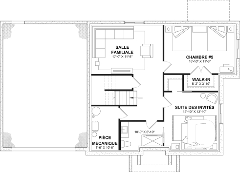Sous-sol aménagé (Optionel $) - Plan de maison spacieuse, 4+ chambres, grand garage, bureau, suite des maître, sous-sol aménagé (optionnel) - Gloria