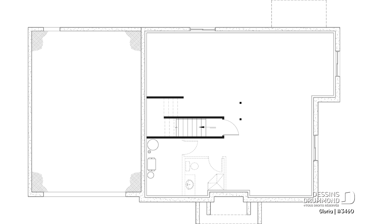 Sous-sol aménageable - Plan de maison spacieuse, 4+ chambres, grand garage, bureau, suite des maître, sous-sol aménagé (optionnel) - Gloria