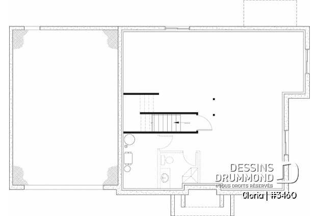 Sous-sol aménageable - Plan de maison spacieuse, 4 chambres, grand garage, bureau, buanderie, suite des maître, 2 salonss,  - Gloria