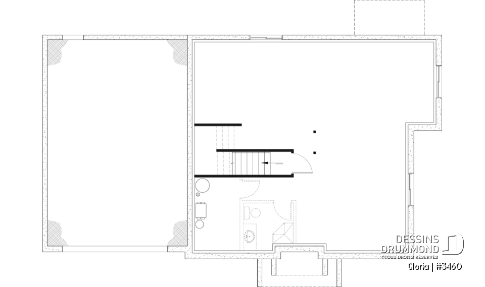 Sous-sol aménageable - Plan de maison spacieuse, 4+ chambres, grand garage, bureau, suite des maître, sous-sol aménagé (optionnel) - Gloria
