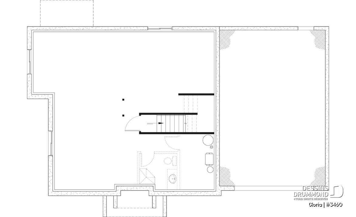 Sous-sol aménageable - Plan de maison spacieuse, 4+ chambres, grand garage, bureau, suite des maître, sous-sol aménagé (optionnel) - Gloria