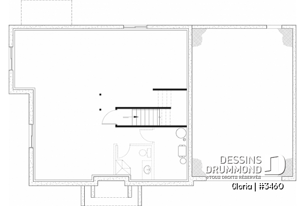 Sous-sol aménageable - Plan de maison spacieuse, 4+ chambres, grand garage, bureau, suite des maître, sous-sol aménagé (optionnel) - Gloria