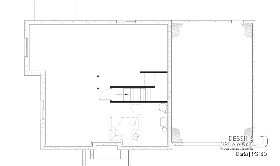 Sous-sol aménageable - Plan de maison spacieuse, 4+ chambres, grand garage, bureau, suite des maître, sous-sol aménagé (optionnel) - Gloria