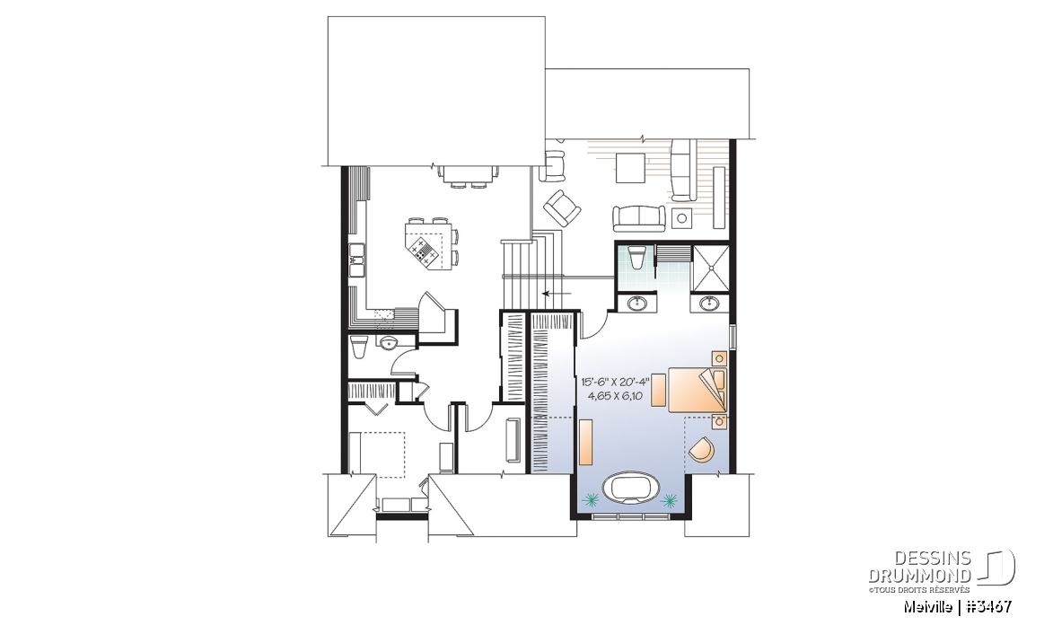 Étage - Plan de maison de genre split livel 3 à 4 chambres, magnifique suite des parents, bureau, garage double - Melville