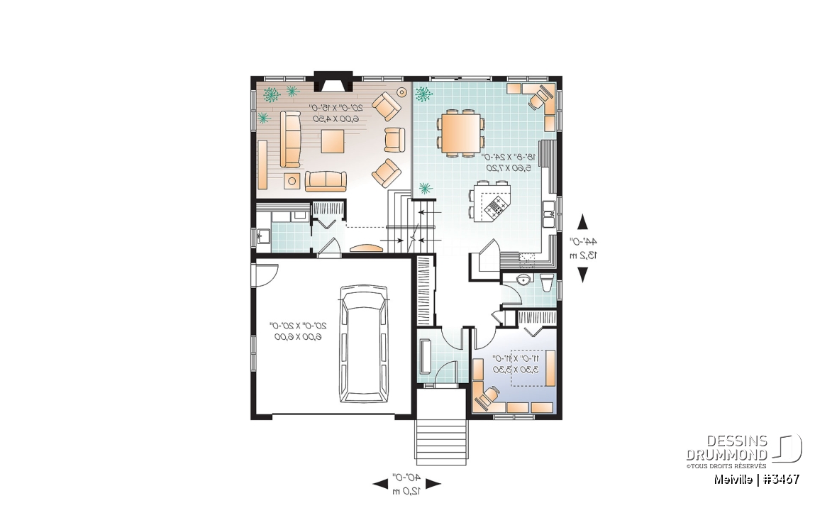 Rez-de-chaussée - Plan de maison de genre split livel 3 à 4 chambres, magnifique suite des parents, bureau, garage double - Melville