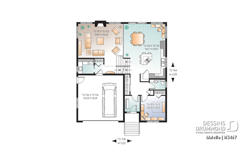 Rez-de-chaussée - Plan de maison de genre split livel 3 à 4 chambres, magnifique suite des parents, bureau, garage double - Melville