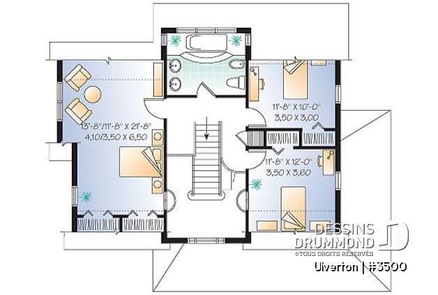Étage - Maison à étage champêtre rustique, 3 grandes chambres, boudoir en dînette, panoramique - Ulverton