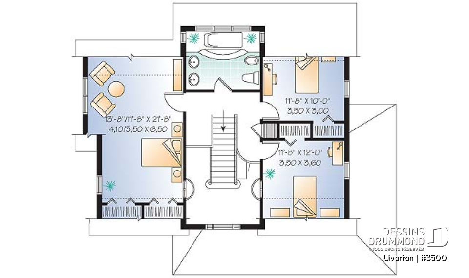 Étage - Maison à étage champêtre rustique, 3 grandes chambres, boudoir en dînette, panoramique - Ulverton