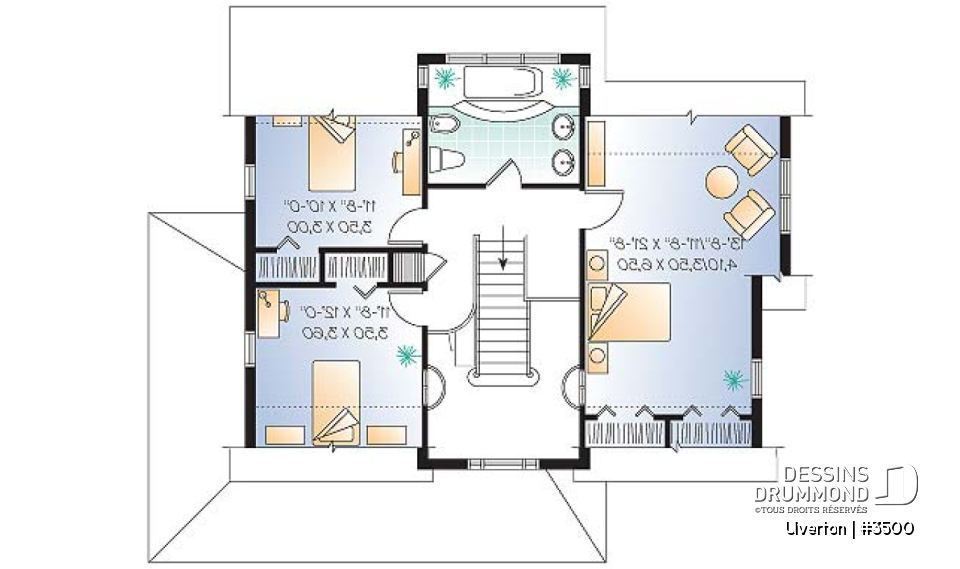 Étage - Maison à étage champêtre rustique, 3 grandes chambres, boudoir en dînette, panoramique - Ulverton