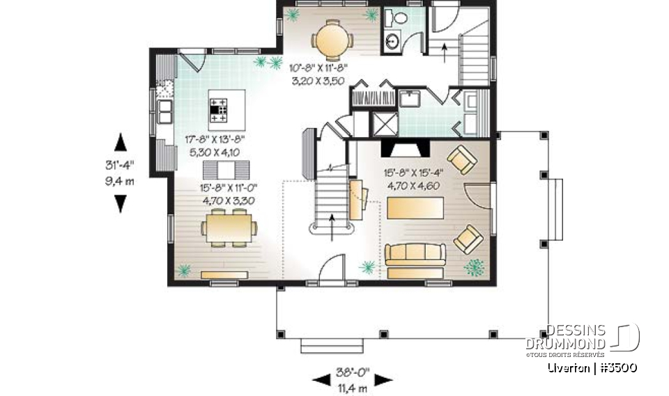 Rez-de-chaussée - Maison à étage champêtre rustique, 3 grandes chambres, boudoir en dînette, panoramique - Ulverton
