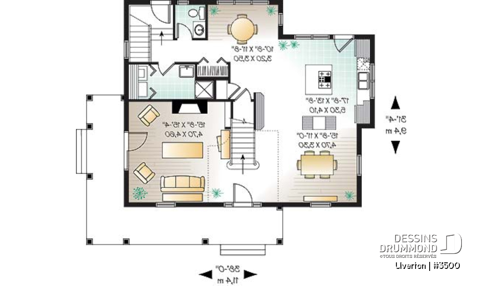 Rez-de-chaussée - Maison à étage champêtre rustique, 3 grandes chambres, boudoir en dînette, panoramique - Ulverton