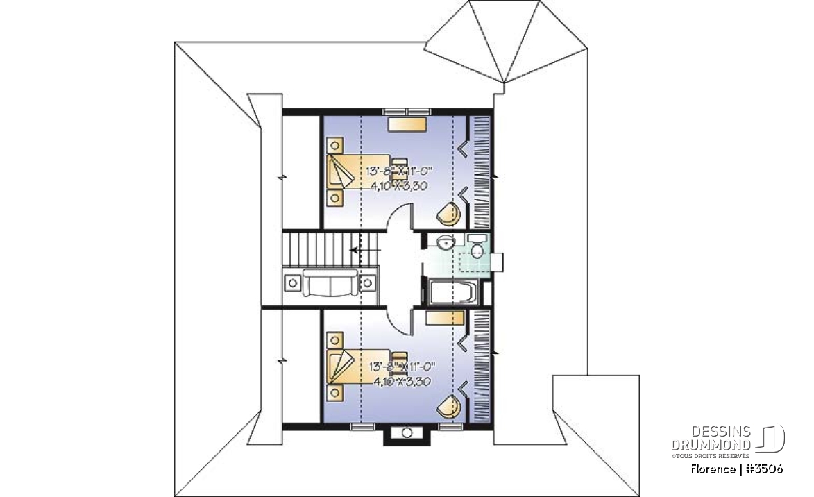 Étage - Maison style chalet avec balcon 3 faces couvert, aire ouverte, foyer, buanderie - Florence