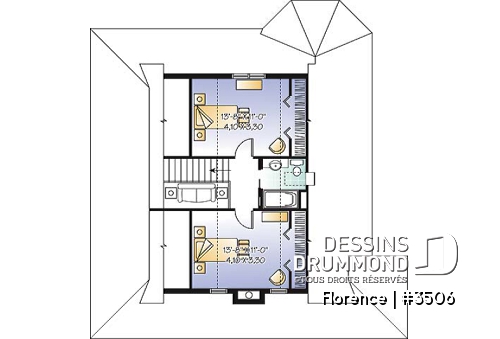 Étage - Maison style chalet avec balcon 3 faces couvert, aire ouverte, foyer, buanderie - Florence