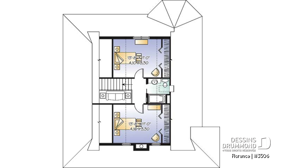 Étage - Maison style chalet avec balcon 3 faces couvert, aire ouverte, foyer, buanderie - Florence