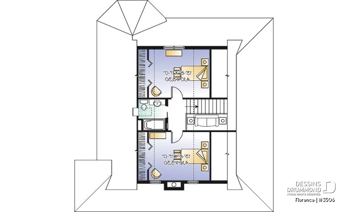 Étage - Maison style chalet avec balcon 3 faces couvert, aire ouverte, foyer, buanderie - Florence