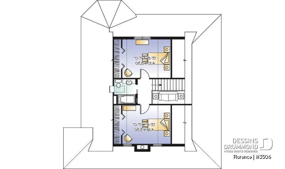 Étage - Maison style chalet avec balcon 3 faces couvert, aire ouverte, foyer, buanderie - Florence