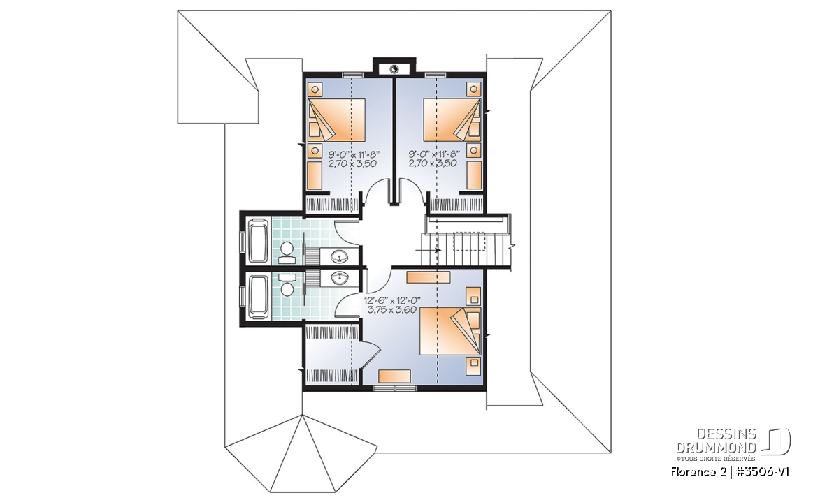 Étage - Maison de campagne style Rustique, 4 chambres, 3.5 s.bain, foyer, garde-manger, buanderie - Florence 2
