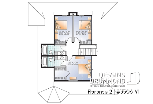 Étage - Maison de campagne style Rustique, 4 chambres, 3.5 s.bain, foyer, garde-manger, buanderie - Florence 2