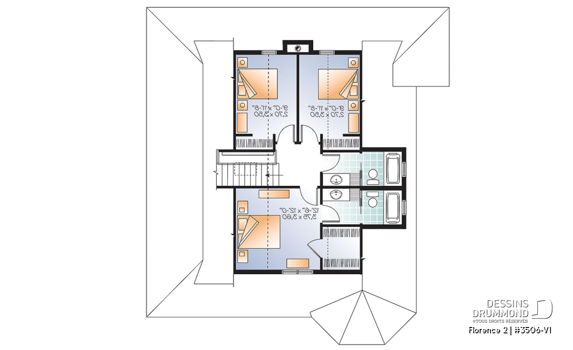 Étage - Maison de campagne style Rustique, 4 chambres, 3.5 s.bain, foyer, garde-manger, buanderie - Florence 2