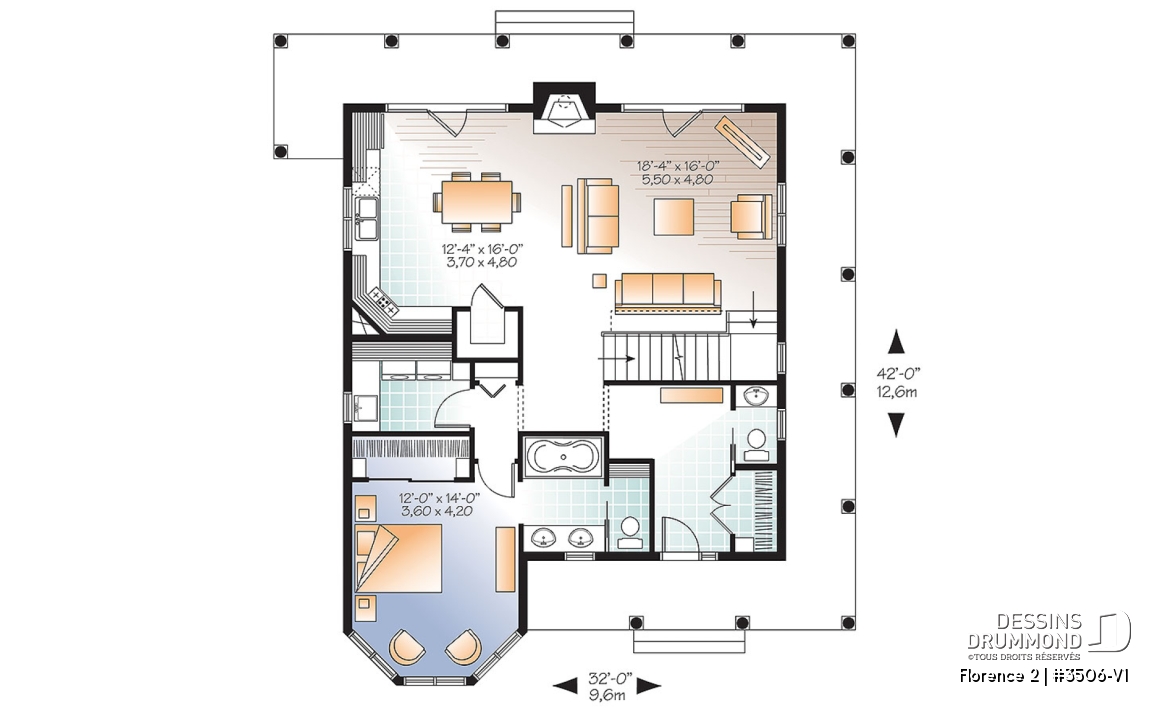 Rez-de-chaussée - Maison de campagne style Rustique, 4 chambres, 3.5 s.bain, foyer, garde-manger, buanderie - Florence 2