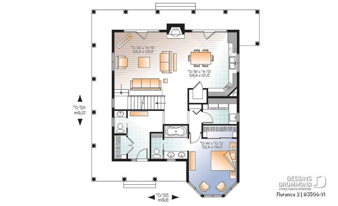 Rez-de-chaussée - Maison de campagne style Rustique, 4 chambres, 3.5 s.bain, foyer, garde-manger, buanderie - Florence 2