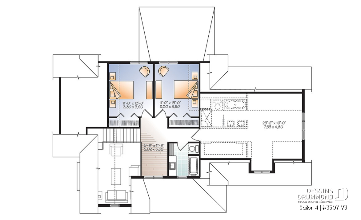 Étage - Maison style transitionnel, grand espace boni à l'étage, îlot central, buanderie / garde-manger - Gailon 4