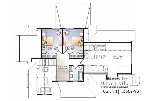 Étage - Maison style transitionnel, grand espace boni à l'étage, îlot central, buanderie / garde-manger - Gailon 4
