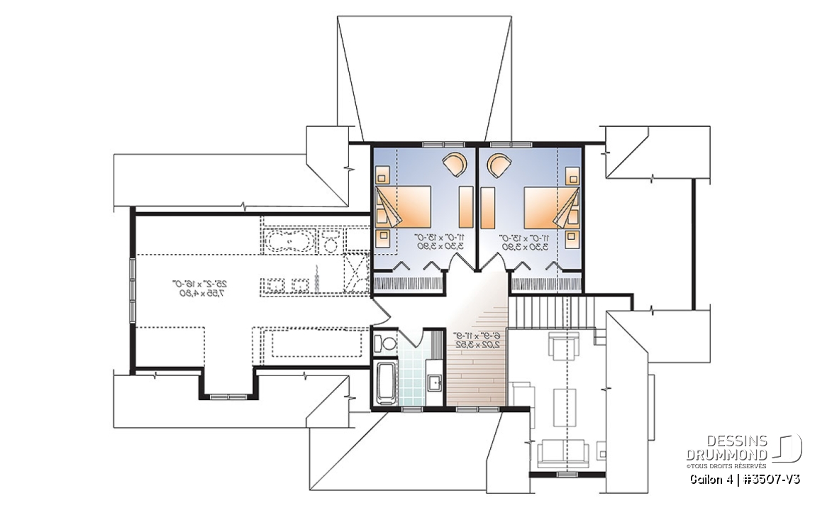 Étage - Maison style transitionnel, grand espace boni à l'étage, îlot central, buanderie / garde-manger - Gailon 4