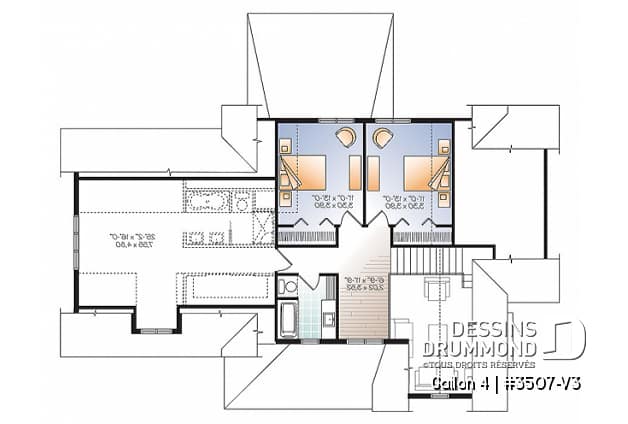 Étage - Maison style transitionnel, grand espace boni à l'étage, îlot central, buanderie / garde-manger - Gailon 4