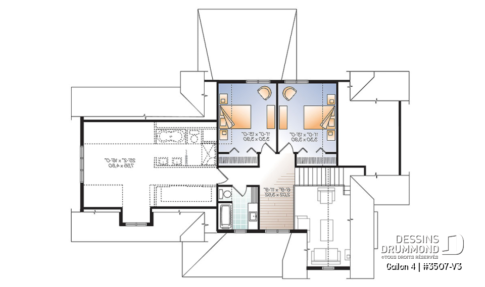 Étage - Maison style transitionnel, grand espace boni à l'étage, îlot central, buanderie / garde-manger - Gailon 4