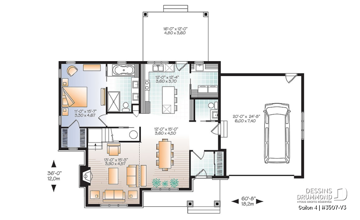 Rez-de-chaussée - Maison style transitionnel, grand espace boni à l'étage, îlot central, buanderie / garde-manger - Gailon 4