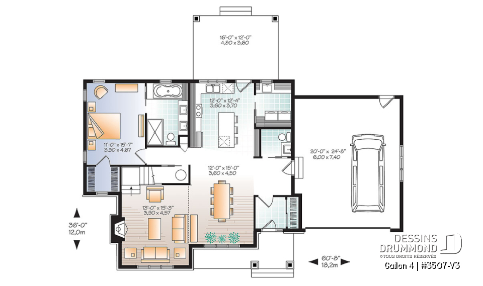 Rez-de-chaussée - Maison style transitionnel, grand espace boni à l'étage, îlot central, buanderie / garde-manger - Gailon 4